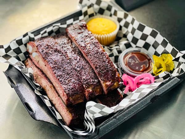 Texas-inspired smoked ribs from Jay’s Smokin BBQ at Muscle Car City in Punta Gorda