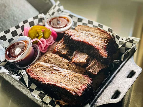 Texas-style smoked brisket from Jay’s Smokin BBQ at Muscle Car City in Punta Gorda